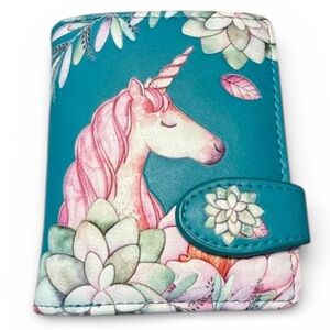 ShagWear Canada Unicorn And Floral 4.5" x 4" Wallet